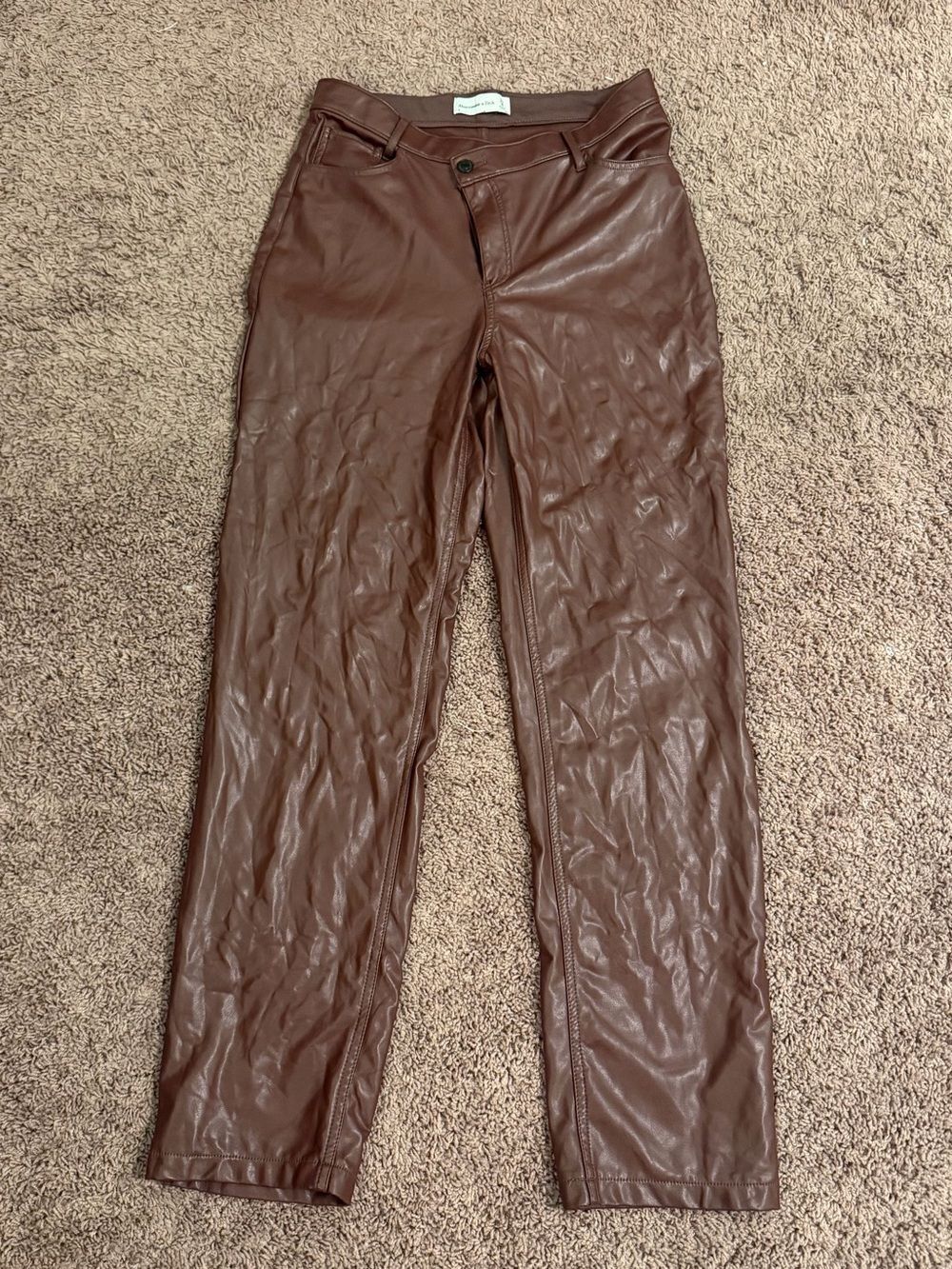Abercrombie & Fitch Brown Faux Leather Pants, Size 8s